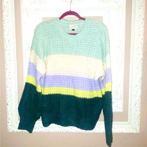 UNIVERSAL THREADS SWEATER GREEN, HIGH YELLOW, MINT/TEAL